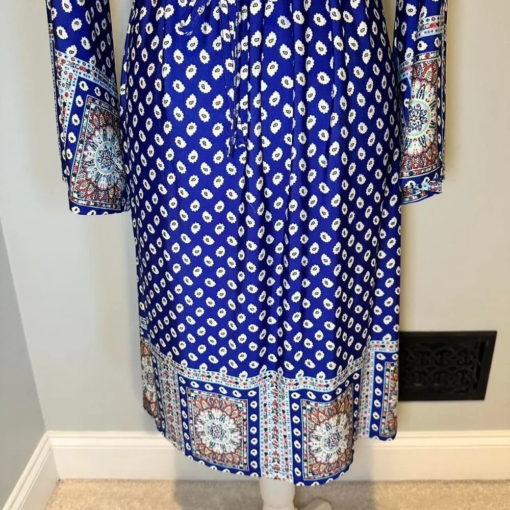 Reborn Boho Dress Women's Midi Paisley Print Small - Picture 7 of 7